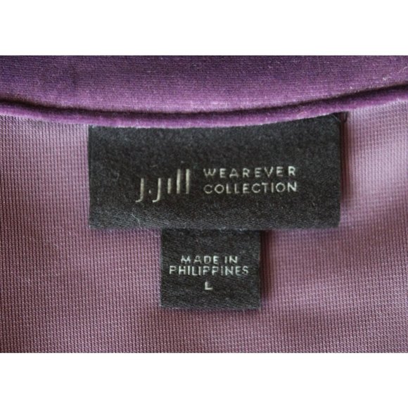 J. JILL Wearever Collection Purple Velvet Button Down Shirred Back Top , L Large - Picture 6 of 7
